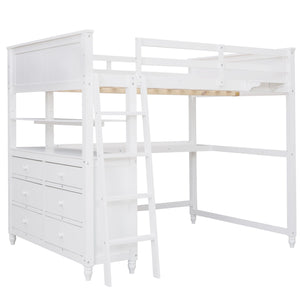 Loft Bed With Drawers With Desk And Shelves by Couch.com