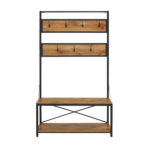 Rustic X-Back Hall Tree With Bench by Couch.com