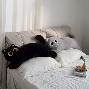 Plush Black Cat Throw Pillow