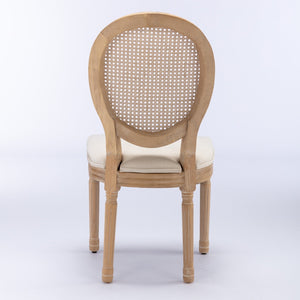 A&A French Style Solid Wood Frame Dining Chairs Set of 2
