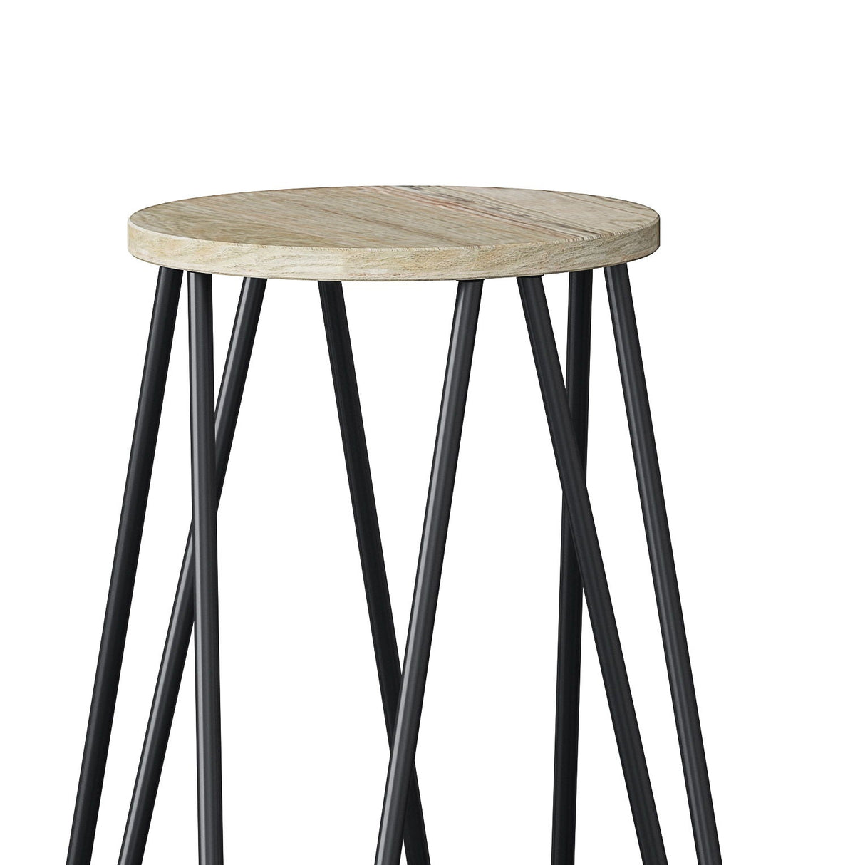 Simeon - Multifunctional Metal Stool With Wood Seat by Couch.com