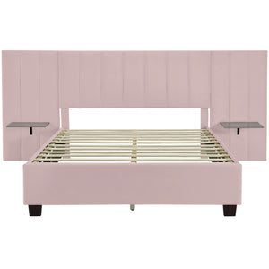 Upholstered Platform Bed With Big Headboard by Couch.com