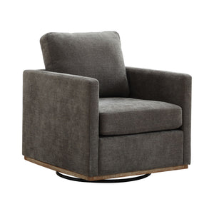 Modern Square Upholstered Swivel Accent Chair with Metal Base