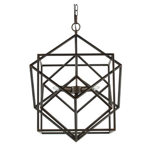 3 Light Metal Chandelier, Hanging Light Fixture With Adjustable Chain For Kitchen, Bulb Not Included - Black by Couch.com