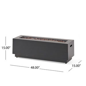 Modern Dark Grey 40' Outdoor Iron Propane Fire Pit
