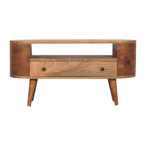 Mini Rounded Entertainment Unit - Oak by Couch.com