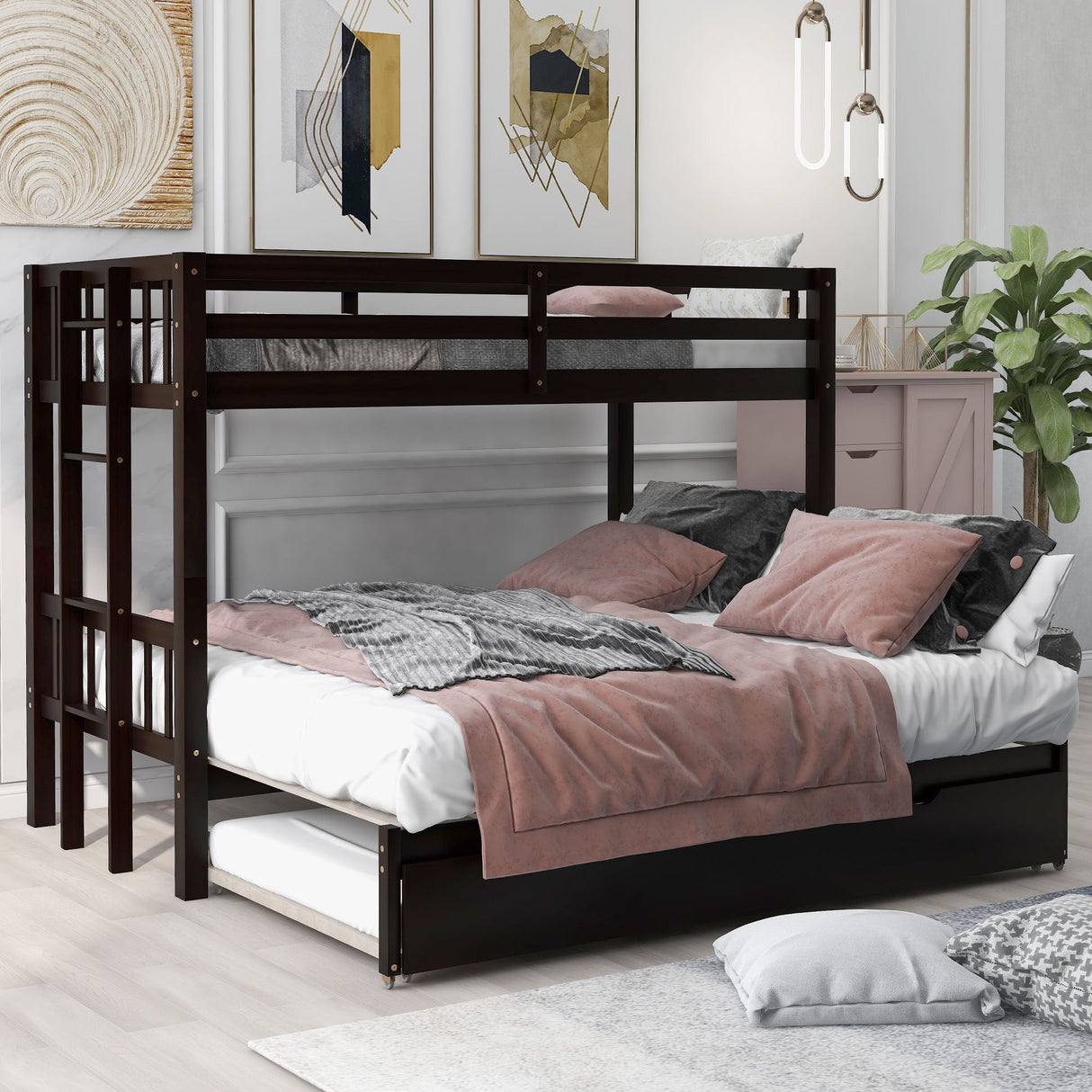 Twin Over Pull-Out Bunk Bed With Trundle by Couch.com