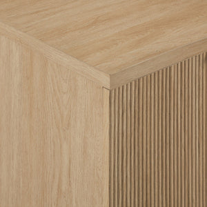 Modern Scandi Fluted Door Storage Console - Coastal Oak by Couch.com