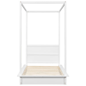 LED Canopy Bed, Canopy Platform Bed With Support Slats, No Box Spring Needed by Couch.com