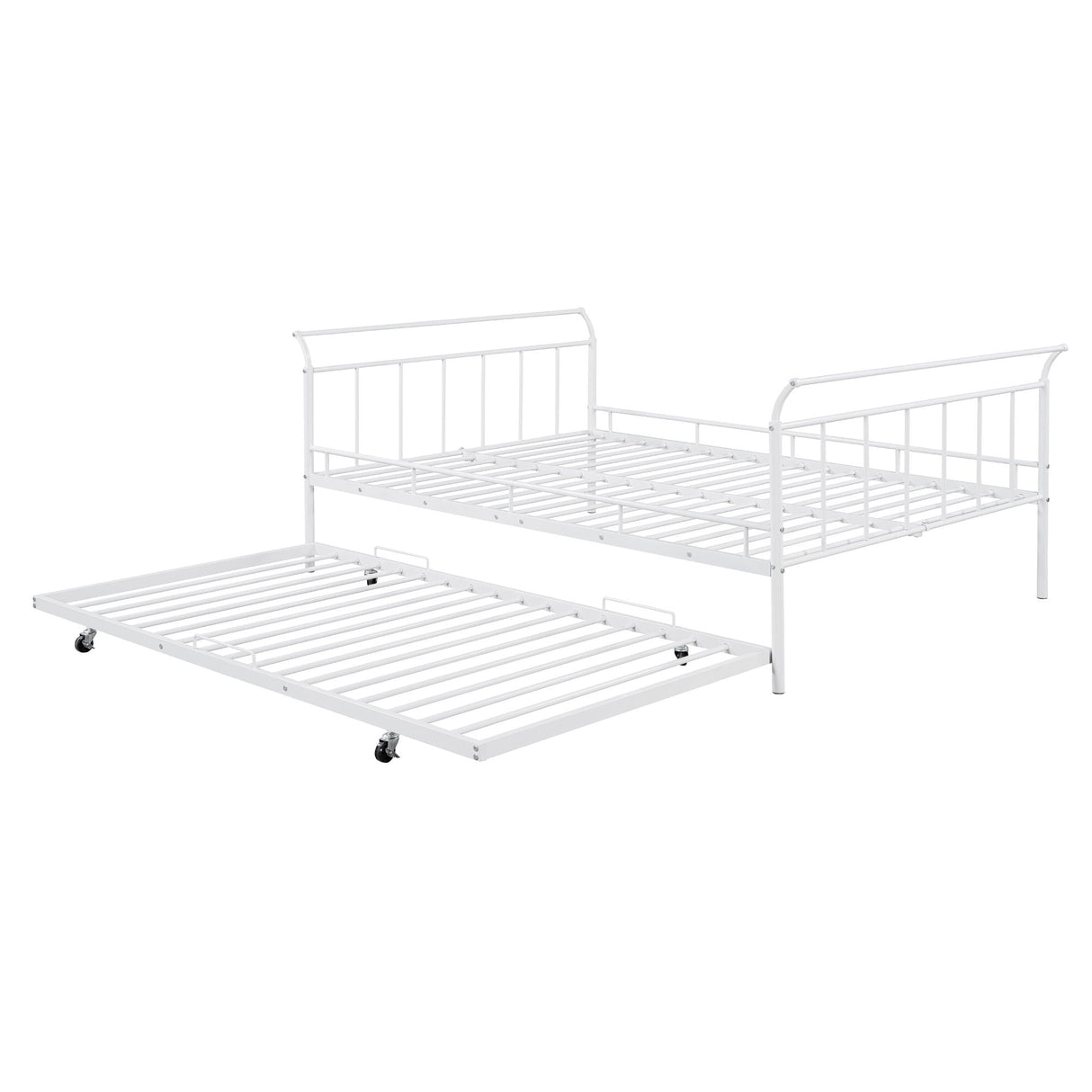 Metal Daybed With Curved Handle Design And Trundle by Couch.com
