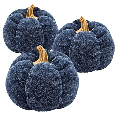 Pumpkin Ornament Decor For Holiday Harvest Festival Fall Festival & Thanksgiving (Set of 3) - Blue by Couch.com