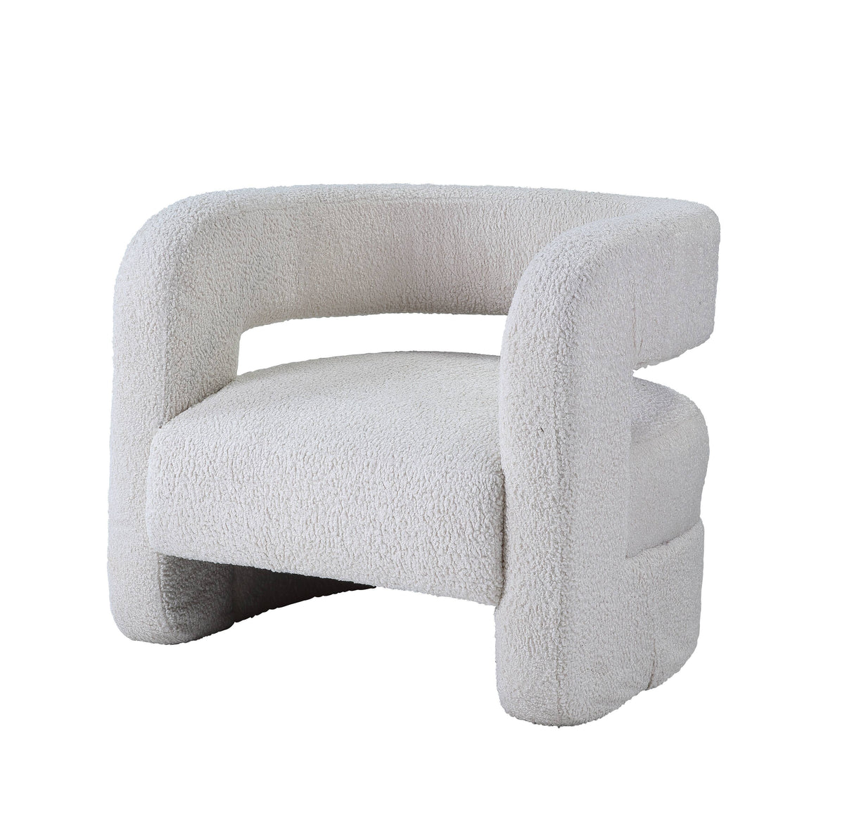 Yitua - Teddy Sherpa Accent Chair - White by Couch.com
