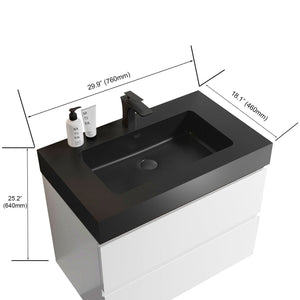 Alice - Bathroom Vanity With Large Storage, Sink Wall Mounted Floating Bathroom Vanity For Modern Bathroom, One-Piece Sink Basin Without Drain And Faucet by Couch.com