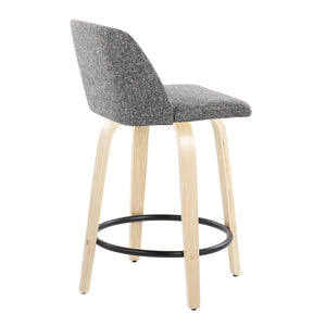 Toriano - Contemporary, Fixed Height Counter Stool With Swivel And Round Footrest (Set of 2) by Couch.com