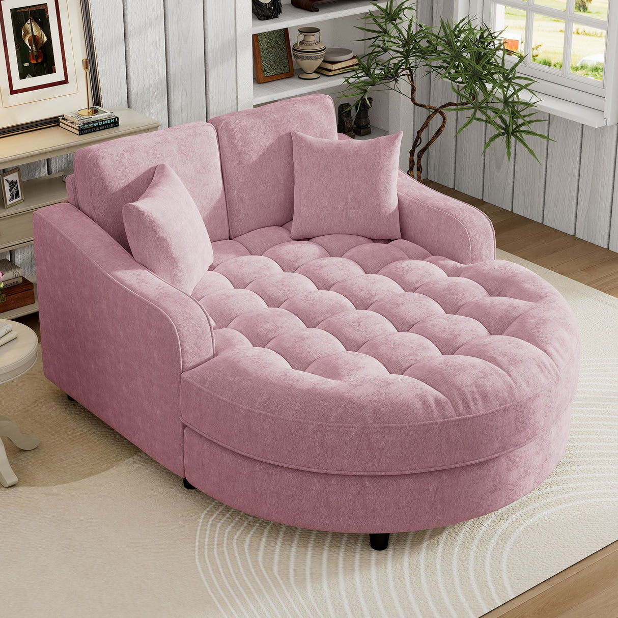 Modern Chaise Lounge Upholstered Sofa Couch With Tufted Seat And Detachable Pillows For Living Room by Couch.com