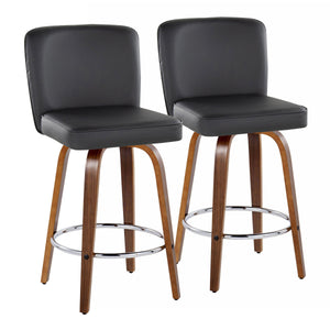 Henry - Contemporary Fixed Height Counter Stool With Swivel With Round Footrest (Set of 2) by Couch.com