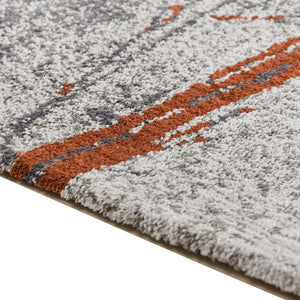 Quarry - 5.25' X 6.5' Abstract Area Rug - Gray / Orange by Couch.com