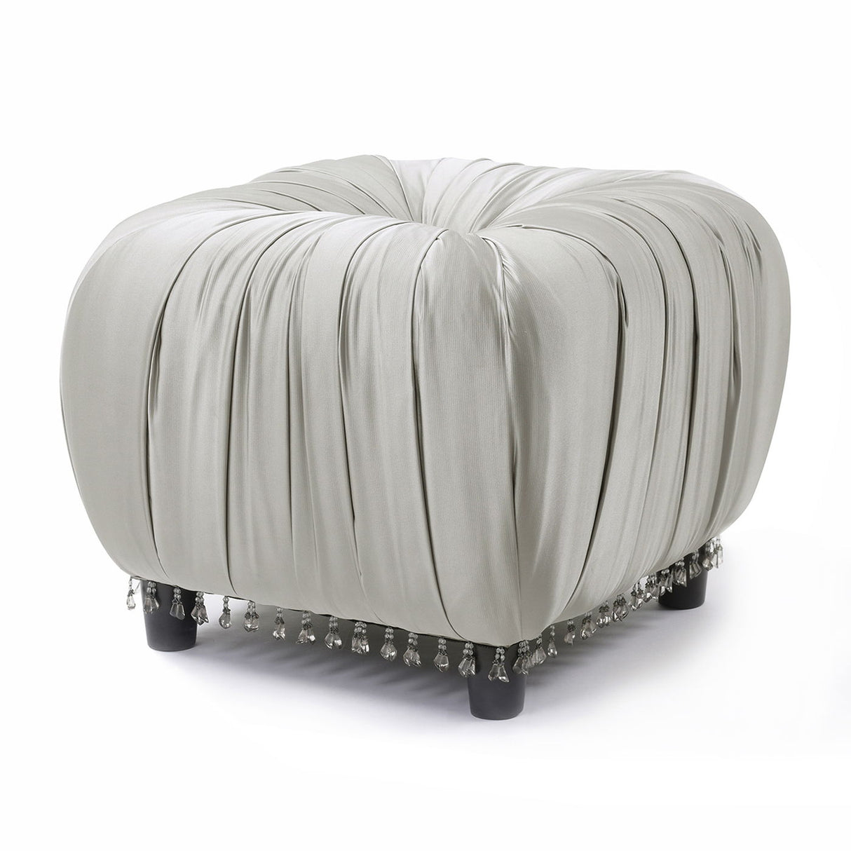 Gracie - Pleated Decorative Ottoman - Flint Gray by Couch.com