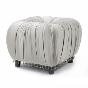Couch.com Gracie Pleated Decorative Ottoman Flint Gray, Durable Design, Fabric Construction, Gray Finish by Couch.com