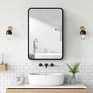 Metal Framed Wall Mount Or Recessed Bathroom Medicine Cabinet With Mirror by Couch.com