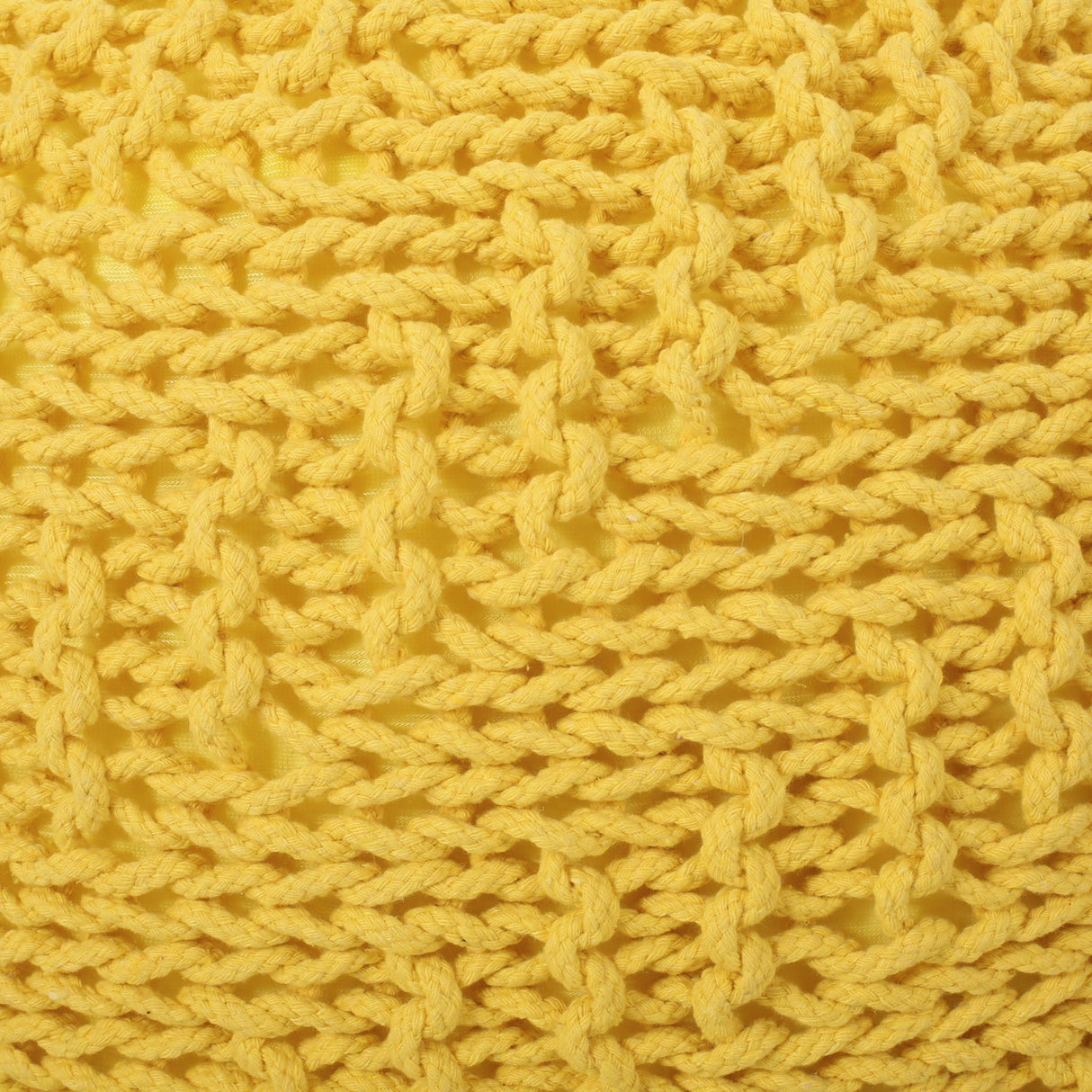 Bordeaux Knitted Cotton Round Pouf Ottoman