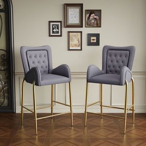 Fabric Counter Height Bar Stools (Set of 2)