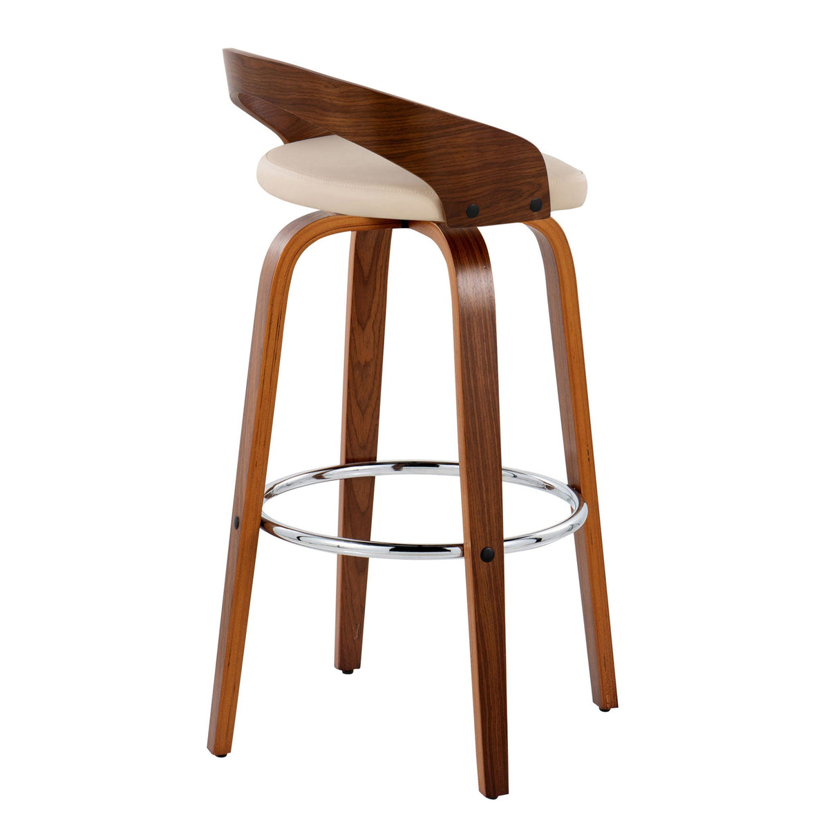 Grotto - Contemporary Fixed Height Barstool With Swivel With Round Footrest (Set of 2) by Couch.com