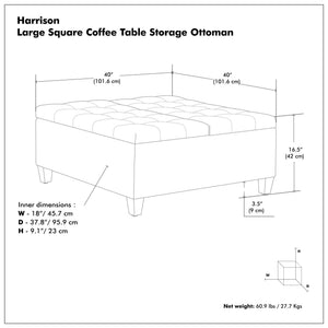 Harrison - Upholstered Coffee Table Storage Ottoman