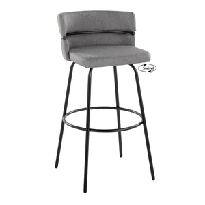 Cinch - Glam / Art Deco Fixed Height Barstool With Swivel & Round Footrest (Set of 2) by Couch.com