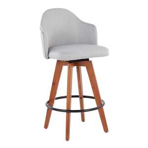 Ahoy - Contemporary Fixed Height Counter Stool With Bamboo Round Footrest (Set of 2) by Couch.com