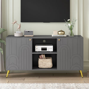 Modern TV Stand With Adjustable Shelf, Handles And Anti-Tip Device by Couch.com