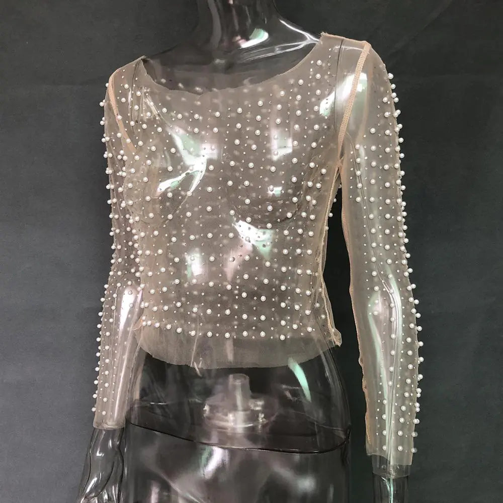 Mesh Patchwork Crop: Elegant Glam