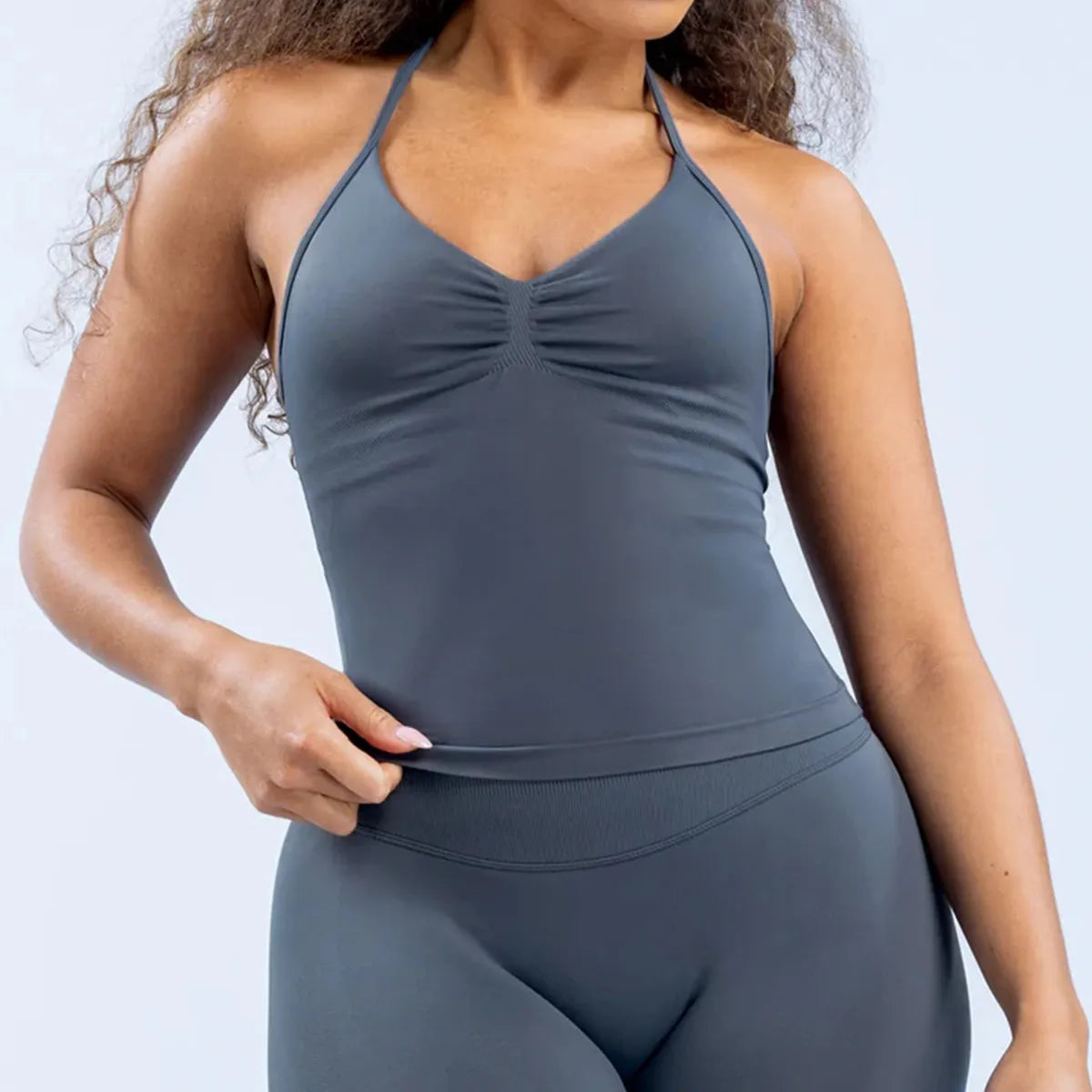 Matte Nylon Seamless Sports Vest Top
