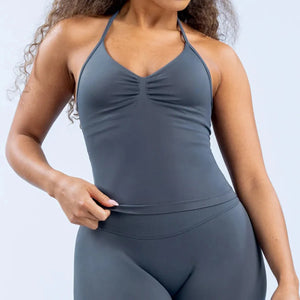 Matte Nylon Seamless Sports Vest Top