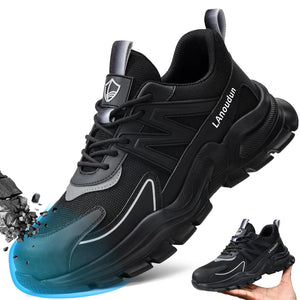 Steel Toe Shoes for Men Women Work Shoes Sneakers Comfortable Lightweight Safety Shoes Puncture Proof Slip Resistant Work Utility Shoes