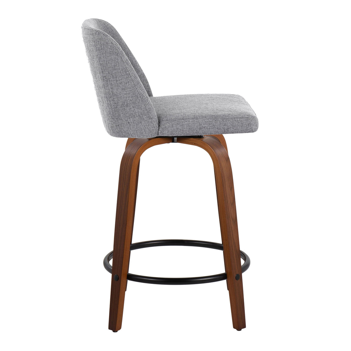 Toriano - Mid Century Modern, Fixed Height Counter Stool & Swivel And Round Footrest (Set of 2) by Couch.com