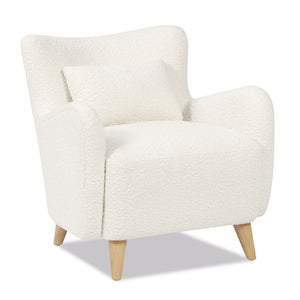 Lune - Curved Arm Accent Chair With Lumbar Pillow - Ivory White by Couch.com