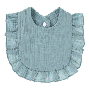 Ruffled Cotton Gauze Lace Bib Saliva Pocket