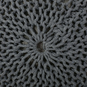 Bordeaux - Knitted Round Pouf, Versatile Ottoman And Floor Cushion