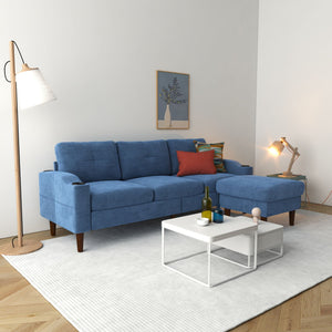3 Seater Convertible Combination L Shaped Sofa With Footstools With Storage by Couch.com