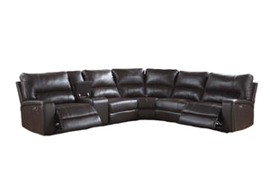 Saul - Power Recliner Sectional Sofa With USB Port Cupholder Console by Couch.com