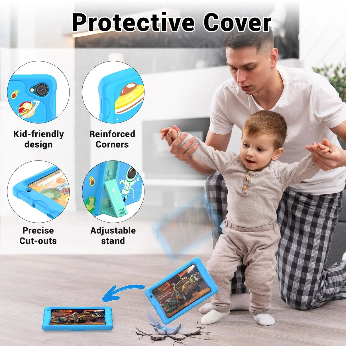 Contixo K80A - 8" Kids Tablet, 2025 Model, 80 FREE Disney eBooks, Educational Android Tablet for Ages 3-12, 32GB, Kid-Proof Case with Kickstand, Android 13 by Contixo