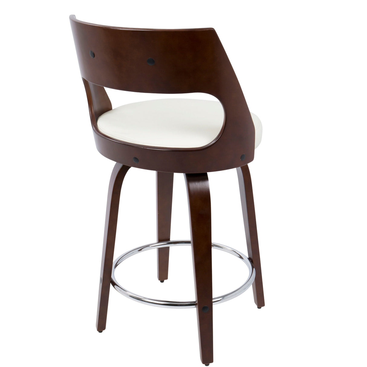 Cecina - Mid-Century Modern Fixed Height Counter Stool With Swivel And Round Footrest (Set of 2) by Couch.com
