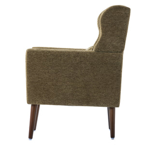Modern Accent Chair, Chenille Arm Chairs For Living Room, Upholstered Mordern Armchair, Comfy Soft Padded Lounge Chair In Small Space, Bedroom, With Pillow, Solid Wood Leg by Couch.com