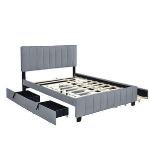 Platform UpholsteredBed With 2 Drawers And Twin Long Trundle by Couch.com