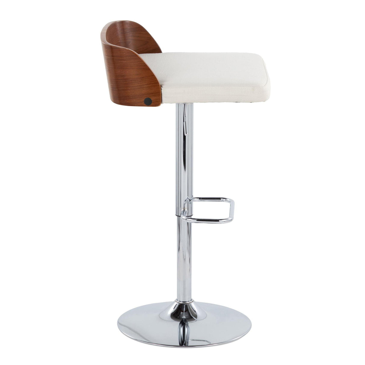 Maya - Mid Century Modern Adjustable Barstool With Swivel With Rounded Rectangle Footrest (Set of 2) by Couch.com