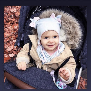 Baby Cotton Hat  Autumn Winter Children Scarf Hat Sets  Bowknot Ear Baby Girl Boy Warm Beanies Cap Neck Warmer Scarf Fleece Balaclava Hood Ski Mask Cold Weather Face Mask Neck Warmer Winter Nose Warmer