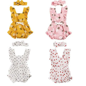 Baby Girl Ruffled Solid Color Sleeveless Backless Romper Jumpsuit Comfy Outfit Excellent Gift For Your Baby Girl