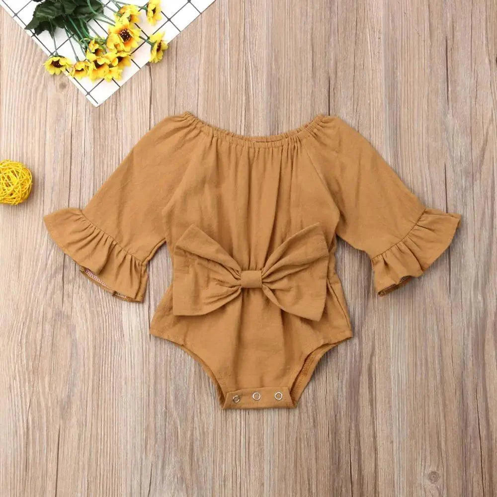 Baby Girl Ruffled Solid Color Sleeveless Backless Romper Jumpsuit Comfy Outfit Excellent Gift For Your Baby Girl
