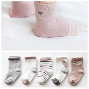 Baby Girls Cotton Cartoon Autumn Socks For Newborn Toddler Unique Style Soft Material Cute Colors